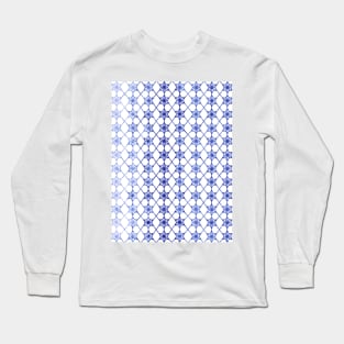 BLUE And White Star Pattern Long Sleeve T-Shirt